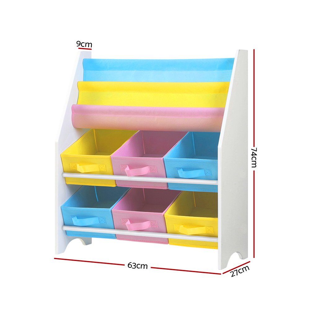 Keezi Kids Bookcase Childrens Bookshelf Toy Storage Organizer 2 Tiers Shelves - Little Kids Business