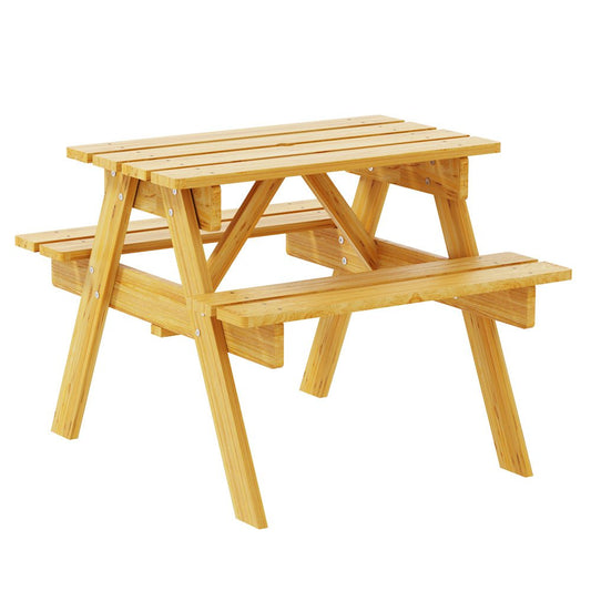 Keezi Kids Outdoor Table and Chairs Picnic Bench Seat Children Wooden Indoor - Little Kids Business
