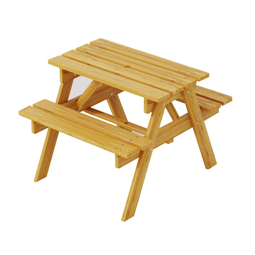 Keezi Kids Outdoor Table and Chairs Picnic Bench Seat Children Wooden Indoor - Little Kids Business