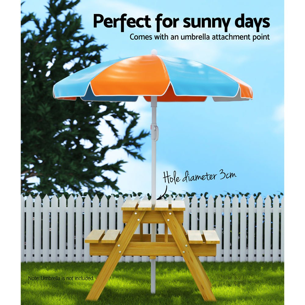 Keezi Kids Outdoor Table and Chairs Picnic Bench Seat Children Wooden Indoor - Little Kids Business