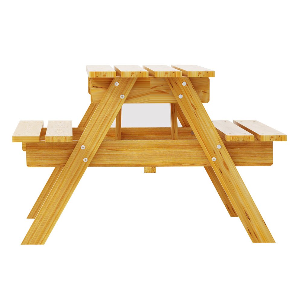 Keezi Kids Outdoor Table and Chairs Picnic Bench Seat Children Wooden Indoor - Little Kids Business