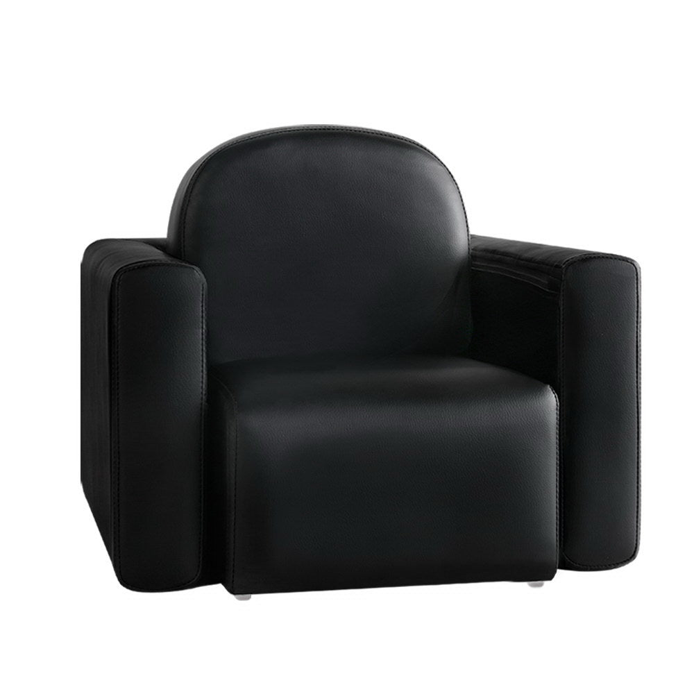 Keezi Kids Sofa Armchair Black PU Leather Convertible Chair Table Couch Children - Little Kids Business