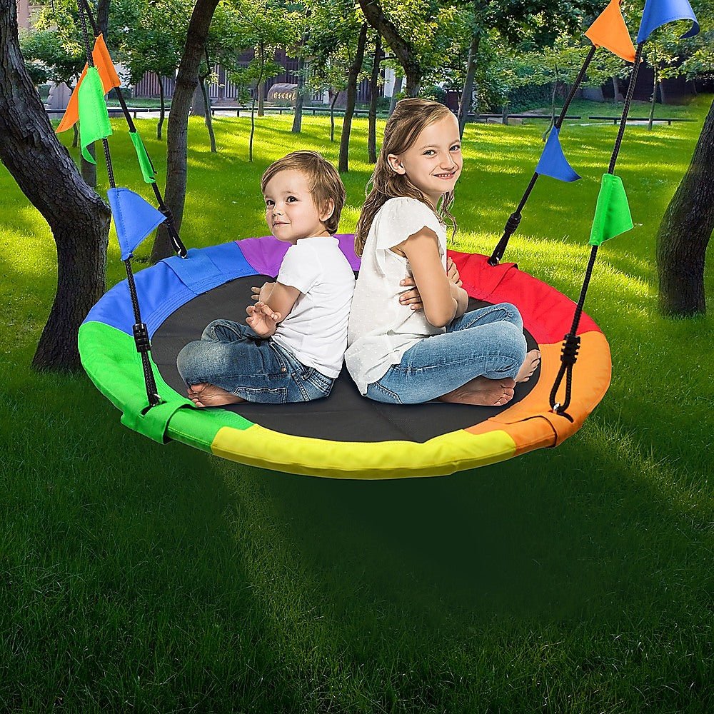 Kids Tree Swing in Multi-Colour Rainbow Kids Indoor/Outdoor - Little Kids Business
